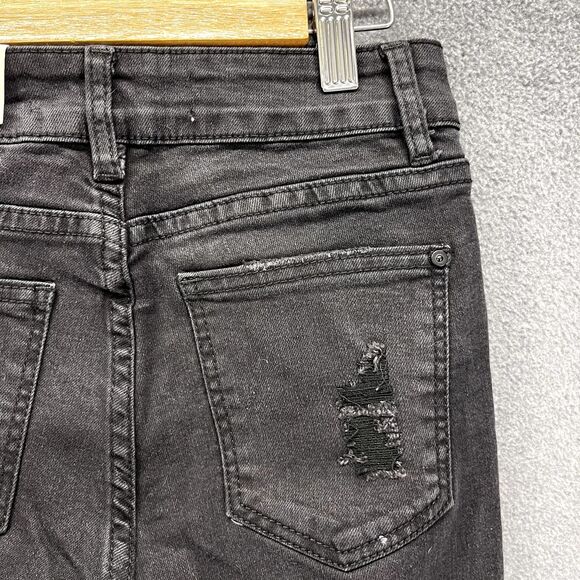 Supredenim Jeans Juniors 8 Black Distressed Skinny ultra Ripped Mid rise - Picture 7 of 15